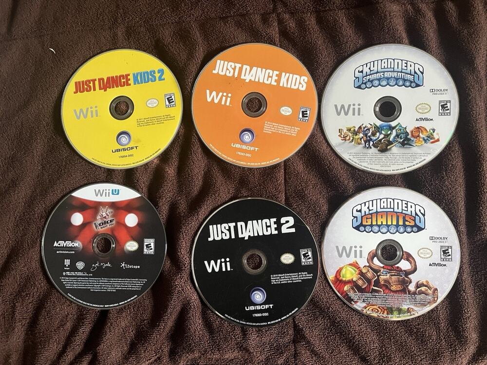 Nintendo Wii Game Lot Of 6 Just Dance Skylander The Voice Wii U